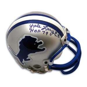  Yale Lary Signed Lions Mini Helmet   HOF 79 Sports 