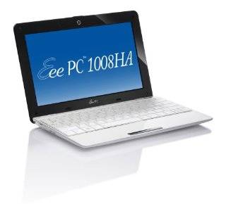 ASUS Eee PC 1008HA Seashell 10.1 Inch Pearl White Netbook   6 Hour 