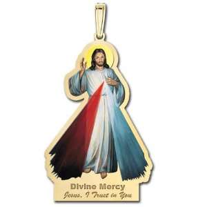 Divine Mercy Outlined Medal Color