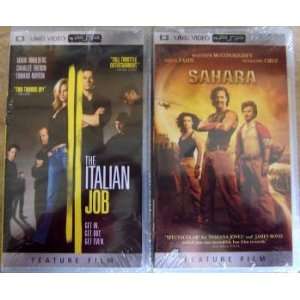  2 NEW PSP UMD Mini DVD The Italian Job & Sahara 
