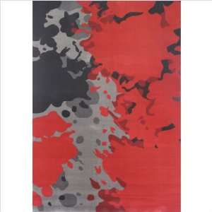  Art 101 Rust Wave Red / Black Contemporary Rug Size 66 