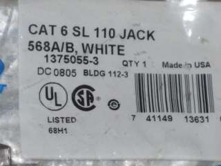 AMP 1375055 3 WHITE CAT6 NETCONNECT MODULAR JACK NIB  