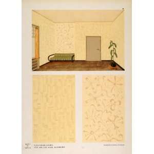  1931 Art Deco Interior Design Wall Room Sofa Lithograph 