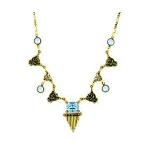   Art Deco Necklace   Lt. Sapphire Austrian Crystal Womens Jewelry