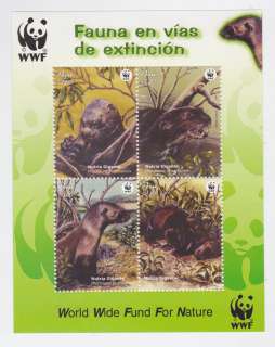 WWF endangered species fauna Giant otter   Peru mnh stamp S/S  