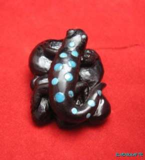   Turquoise & Rhinestones Salamander Amphibian Button Realistic or Pin