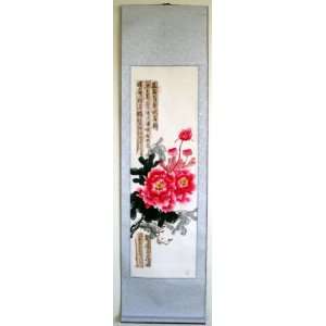  Big Chinese Art Watercolor Painting Scroll Flower 
