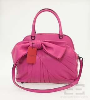 Valentino Fuchsia Leather Bow Handbag NEW WITH TAGS $2150  