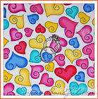 BOOAK Fabric SSI Basic Kid B&W * Valentine Candy HEART 