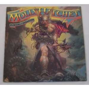 Molly Hatchet Flirtin with Disaster   Hand Signed Autographed Record 