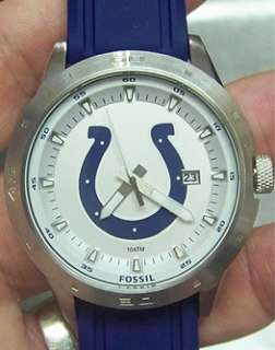 Indianapolis Colts 3 Hand analog PU watch. Big Centered team logo 
