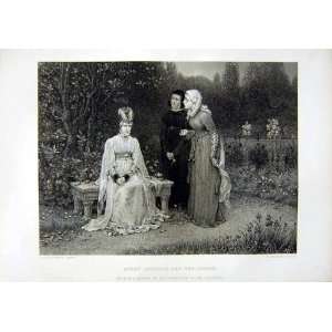  1870 Art Journal Queen Isabella Ladies Garden Trees