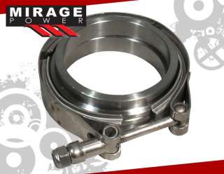 NEW 2.5 V BAND TURBO CLAMP WITH 2 EXHAUST FLANGE  