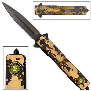  US Army Stiletto Style Spring Assist Knife W/ Glas Breaker 