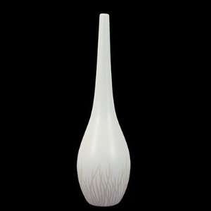 Urban Trends White Flame Accents Dunder Ceramic Vase in Grass Finish 