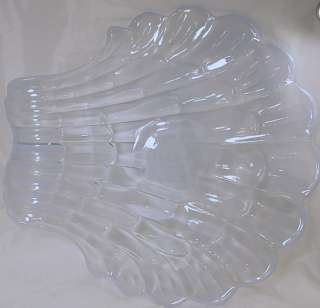   & Miller Blue Opalescent Sanibel Shell Hors D oeuvre Tray USA c 1930