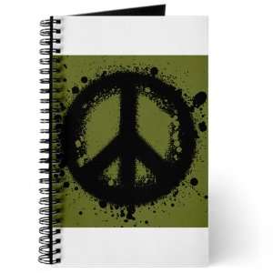 Journal (Diary) with Peace Symbol Ink Blot on Cover
