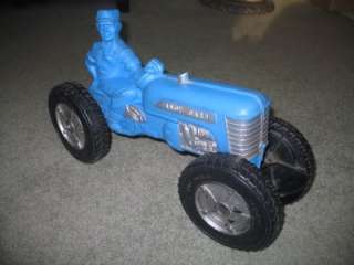 Vintage Andy Gard Large Plastic 17 Tractor w/ Farmer  