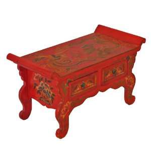  EXP Handmade Asian Furniture   29 Red Tibetan Console 