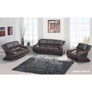  Global Furniture Gray Leather Living Room Set