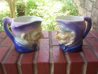 Rare old Mexican pottery face jugs German Influence  
