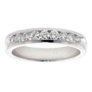  0.75 CT Channel Set Anniversary Round Diamond Wedding Band 