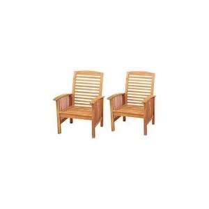  Walker Edison Set of 2 Outdoor Dining Chairs in Brown 