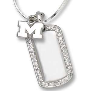  University of Michigan M 1/4in on Sterling Silver Mini Dog 