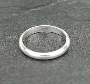 Sterling Silver Plain 3mm Band Wedding Ring Solid 925 Jewelry Rounded 