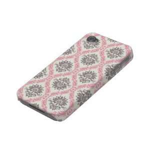   and grey tan damask bliss Iphone 4 Covers Cell Phones & Accessories