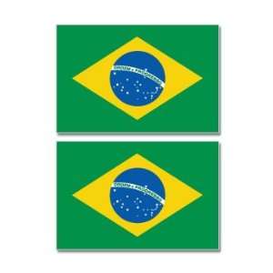  Brazil Country Flag   Sheet of 2   Window Bumper Stickers 