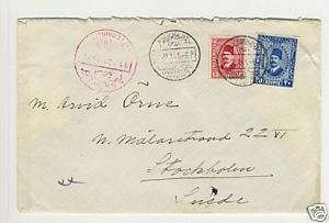 1934 EGYPT cover UPU congress stamp and p/m  