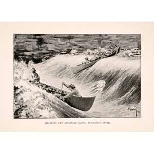 com 1898 Halftone Print Tyrrell Kayak Rapids Athabasca River Alberta 