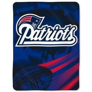 New England Patriots Royal Plush Raschel NFL Blanket (Big 