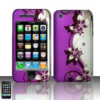 Purple Sil Vines Case Phone Cover Apple iPhone 3G 3GS  