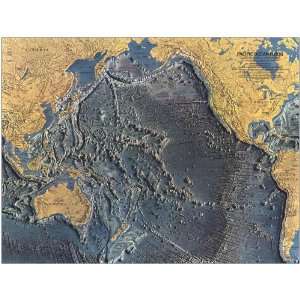  National Geographic 1969 Pacific Ocean Floor Map