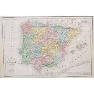  Delamarche Map of Portugal and Spain (1858) Office 