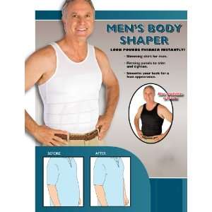 MENS BODY SHAPER UNDERSHIRT   WHITE SIZE X LARGE (LOOK POUNDS THINNER 