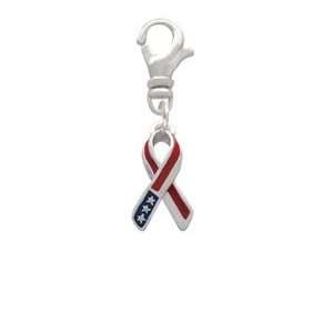  Patriotic Ribbon Clip On Charm Arts, Crafts & Sewing