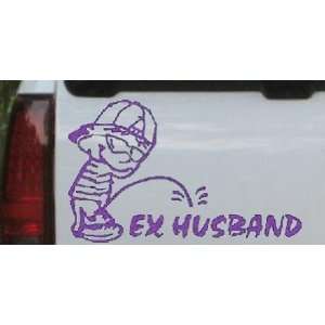 Pee on Ex Husband Funny Car Window Wall Laptop Decal Sticker    Purple 