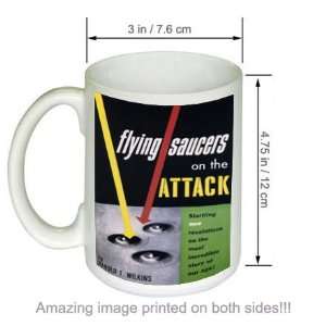  Flying Saucers Attack Sci Fi Fantasy Art Vintage COFFEE 