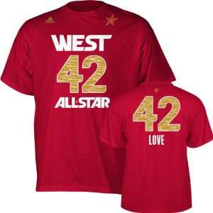  Kevin Love Red 2012 NBA All Star West Game Name and Number 