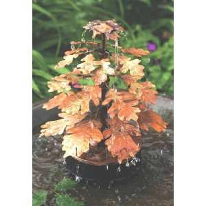Oak Leaf Solid Copper Dripper Fountain   Includes Pump, Attracts Birds
