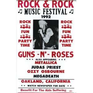  Guns N Roses 1992 Music Festival 14 X 22 Vintage Style 