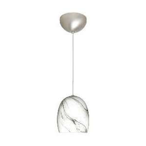   Nickel Lucia Contemporary / Modern Single Light Pendant with Marbl