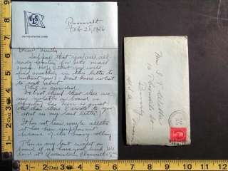 1926 United States Lines USS President Roosevelt Letter, Letterheads 