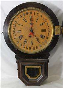 American Antique Ingraham Calendar Schoolhouse Style Wall Clock  