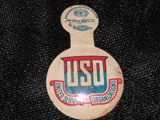 VINTAGE WWII USO UNITED SERVICE ORGANIZATION FOLD PIN  