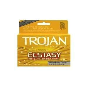  Trojan Ecstacy U S Ultr Ribbed Size 4X10 Health 