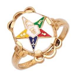 New Ladies Sterling Silver or Gold Plated Masonic Eastern Star Ring